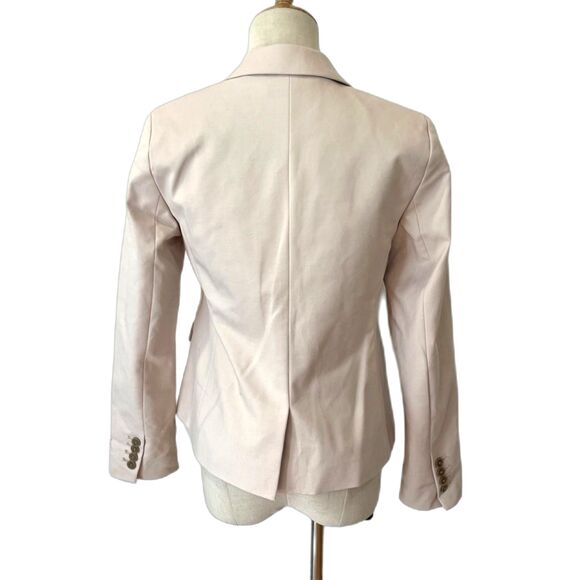 Ann Taylor One Button Khaki Blazer 2 Petite  Fitted Office Work Career Cotton - Picture 2 of 7